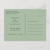 Groen en oranje Wildbloemen bloemen Opslaan Datum Aankondigingskaart (Achterkant)