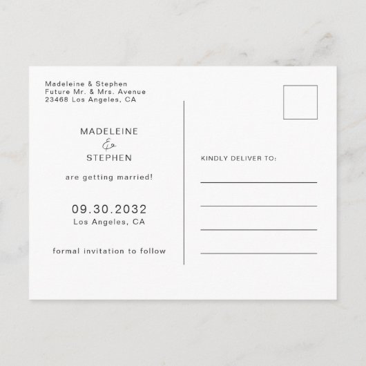 Groen en oranje Wildbloemen bloemen Opslaan Datum Aankondigingskaart (Achterkant)