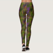 Groen en Paars Abstract kunstpatroon Leggings (Achterkant)