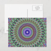 Groen en Paars Abstract Mandala Briefkaart (Voorkant / Achterkant)