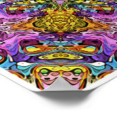 Groen en Paars Abstract Mandala Poster (Hoek)