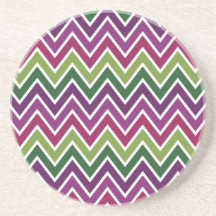 Groen en Paars Chevron Stripe Onderzetter