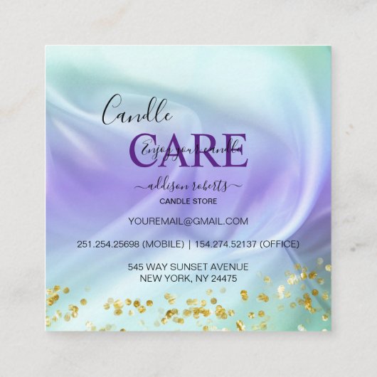 Groen en Paars Kaarsenplein Visitekaartje (Achterkant)