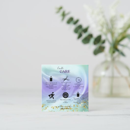 Groen en Paars Kaarsenplein Visitekaartje (Staand voorkant)