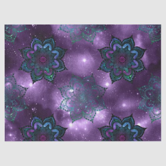 Groen en Paars Mandalas over de ontkoppeling van h Tissuepapier (Voorkant)