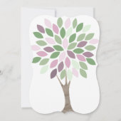 Groen en Paars Modern Chyrsanthemum Wedding Kaart (Achterkant)