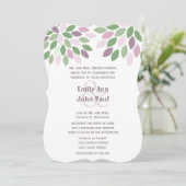 Groen en Paars Modern Chyrsanthemum Wedding Kaart (Staand voorkant)