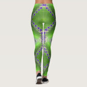 Groen en Paars ontwerp Leggings (Achterkant)