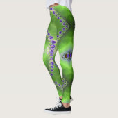 Groen en Paars ontwerp Leggings (Links)