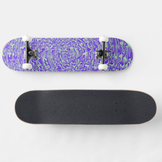 Groen en Paars ontwerp Persoonlijk Skateboard (Horizontaal)