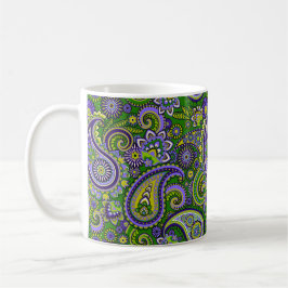 Groen en Paars Paisley Koffiemok
