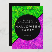 Groen en paars slijm Halloween-uitnodiging Kaart (Voorkant / Achterkant)