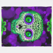 Groen en Paars stromend suiker Fleece Deken (Voorkant (Horizontaal))