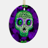 Groen en Paars stromend suiker Keramisch Ornament (Rechts)