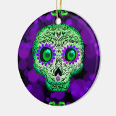 Groen en Paars stromend suiker Keramisch Ornament (Links)