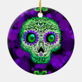 Groen en Paars stromend suiker Keramisch Ornament (Achterkant)