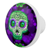 Groen en Paars stromend suiker Keramische Knop (Rechts)