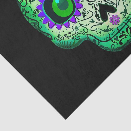 Groen en Paars stromend suiker Tissuepapier (Detail)