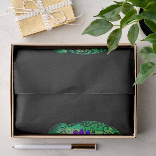 Groen en Paars stromend suiker Tissuepapier (Geschenk)