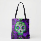 Groen en Paars stromend suiker Tote Bag (Voorkant)