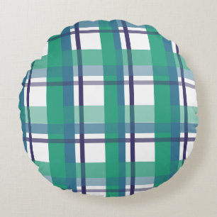 Groen en paars tartanpatroon throw kussen