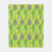 💚 💜 Groen en paars tennisracketpatroon Fleece Deken (Voorkant)