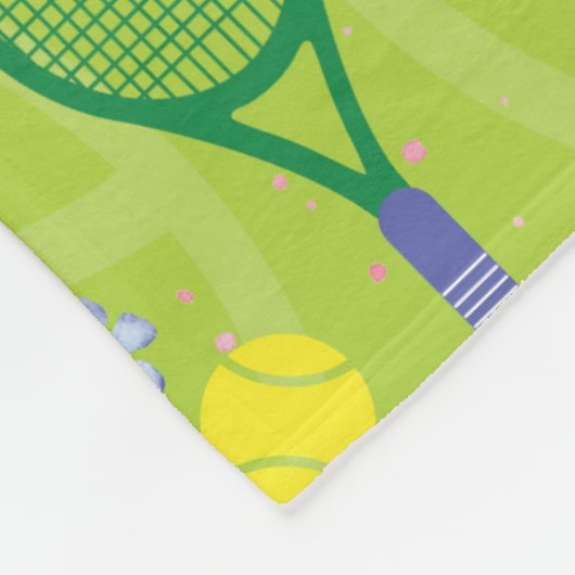 💚 💜 Groen en paars tennisracketpatroon Fleece Deken (Hoek)