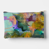 Groen en Paarse Abstracte Bloemen Etui (Achterkant)