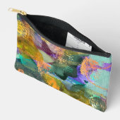 Groen en Paarse Abstracte Bloemen Etui (Open)