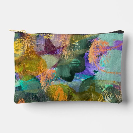 Groen en Paarse Abstracte Bloemen Etui (Voorkant)