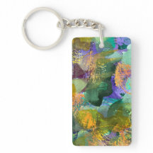 Groen en Paarse Abstracte Bloemen