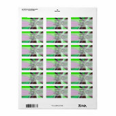 Groen en paarse fractale patroon etiket (Full Sheet)