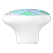 Groen en Paarse holografisch patroon Keramische Knop (Zijkant)