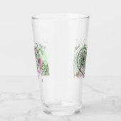 Groen en Paarse met grillige harten Glas (Rechts)