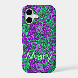 Groen en paarse paisley