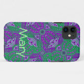 Groen en paarse paisley Case-Mate iPhone case (Achterkant (horizontaal))