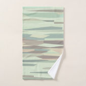 groen en perzik Abstracte Strepen Bad Handdoek (Handdoek)
