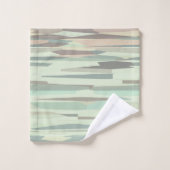 groen en perzik Abstracte Strepen Bad Handdoek (Wasdoekje)