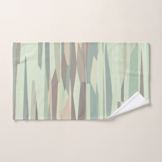 groen en perzik Abstracte Strepen Bad Handdoek (Handdoek)