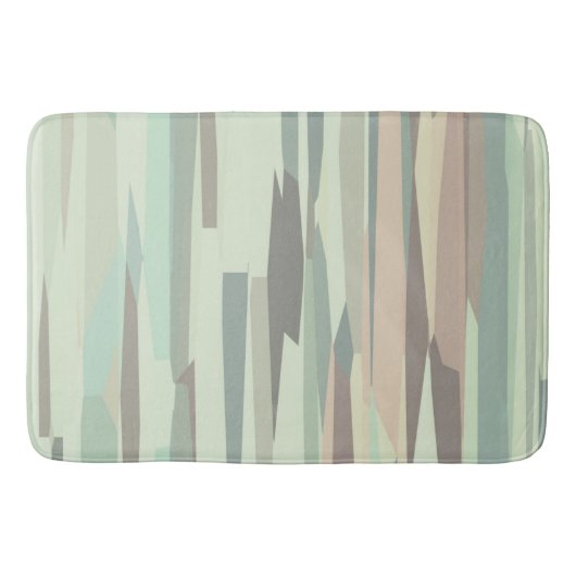 groen en perzik Abstracte Strepen Badmat (Voorkant)
