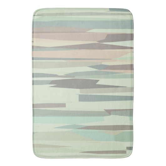 groen en perzik Abstracte Strepen Badmat (Voorkant Verticaal)