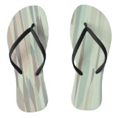 groen en perzik Abstracte Strepen Teenslippers (Voetbed)