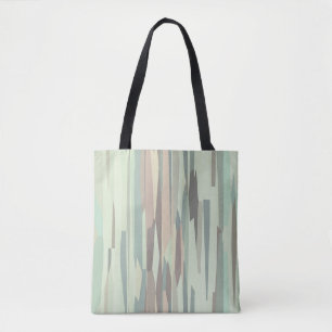 groen en perzik Abstracte Strepen Tote Bag