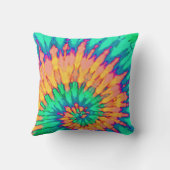 Groen en Perzik Spiral Tie Dye Kussen (Achterkant)