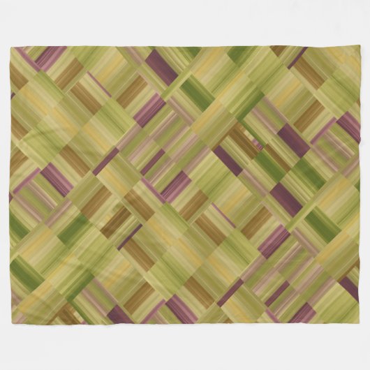 Groen en pruimen Geometrische Stripe Block Pattern Fleece Deken (Voorkant (Horizontaal))
