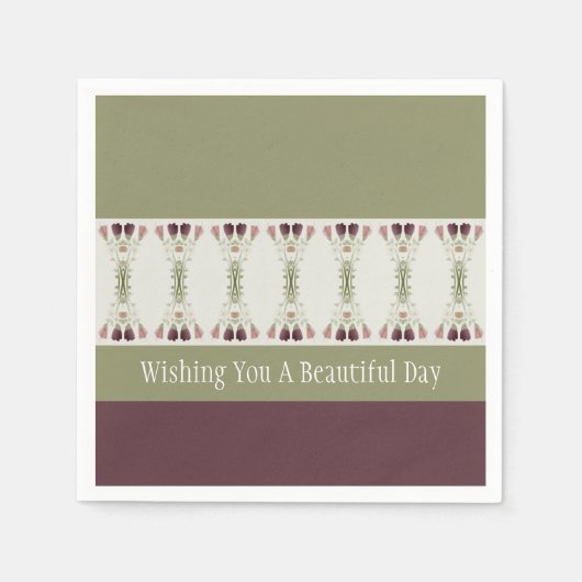 Groen en pruimen servet (Voorkant)