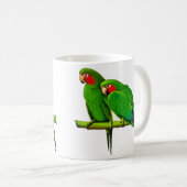 Groen en rode papegaai koffiemok (Voorkant rechts)