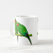 Groen en rode papegaai koffiemok (Voorkant links)