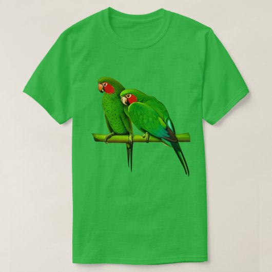 Groen en rode papegaai t-shirt (Design voorkant)
