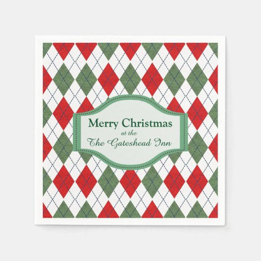 Groen en Rode Patroon op maat Servet (Voorkant)